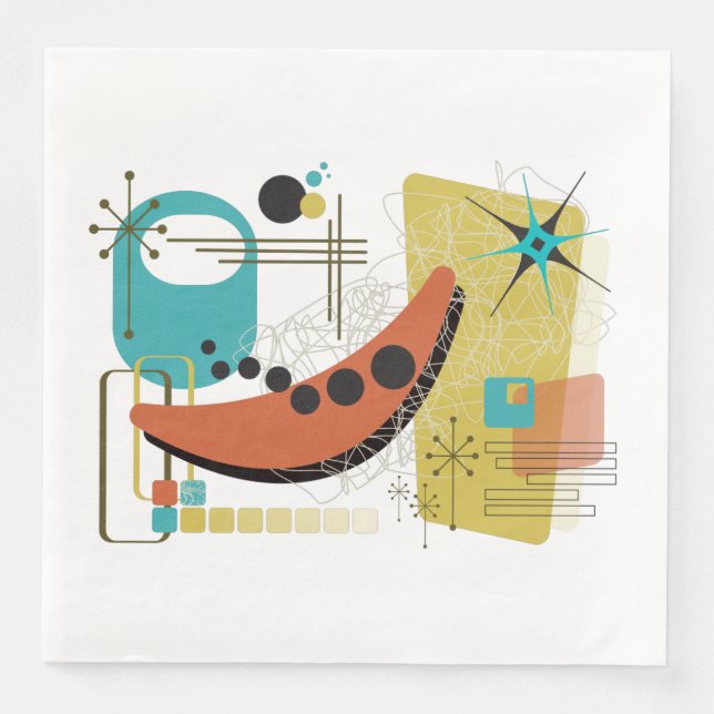 Serviette En Papier Papier Redux Retro classique Napkin (Devant)