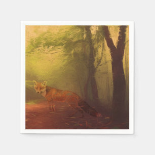 Serviette En Papier Papier renard d'automne Napkin