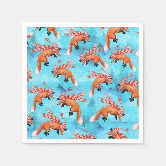 Serviette En Papier Papier Renard Jumping Napkin (Devant)