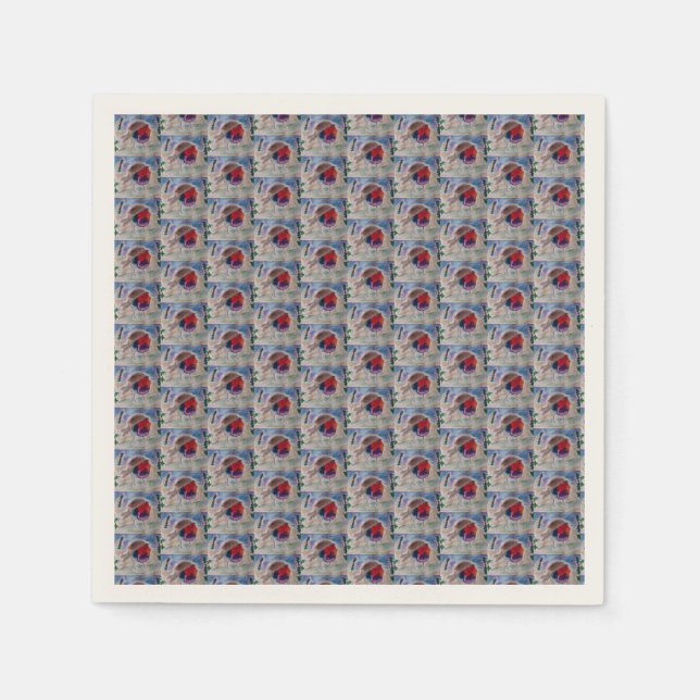 Serviette En Papier Papier Robin de Noël (Devant)