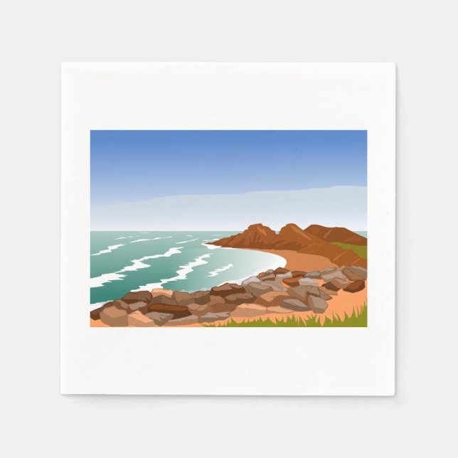 Serviette En Papier Papier Rocky Coast (Devant)