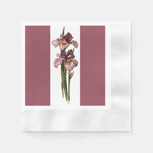Serviette En Papier Papier rose foncé Irises violet (Devant)