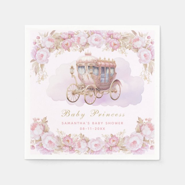 Serviette En Papier Papier rose Princess Baby (Devant)