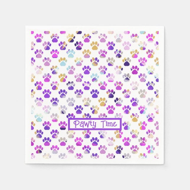 Serviette En Papier Papier rose rose pâle violet silhouette animal (Devant)