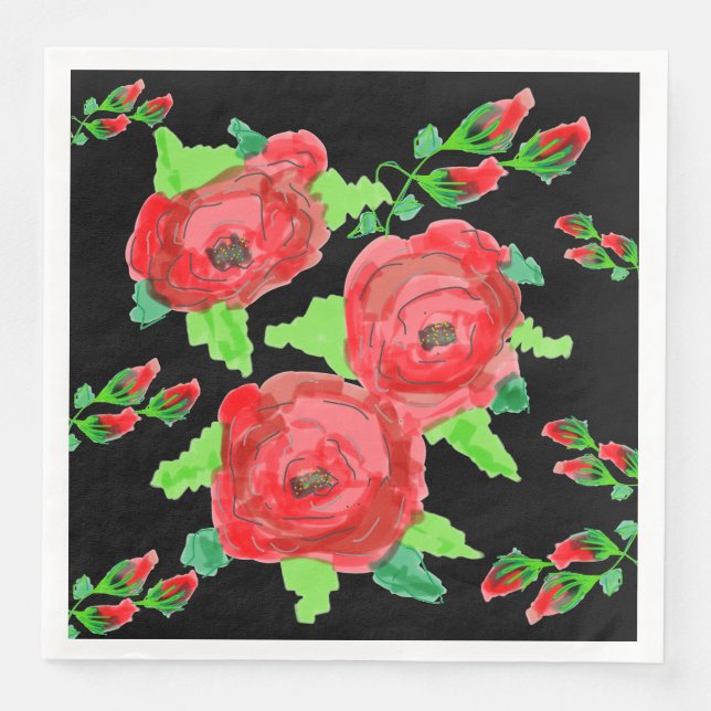 Serviette En Papier Papier rose rouge (Devant)