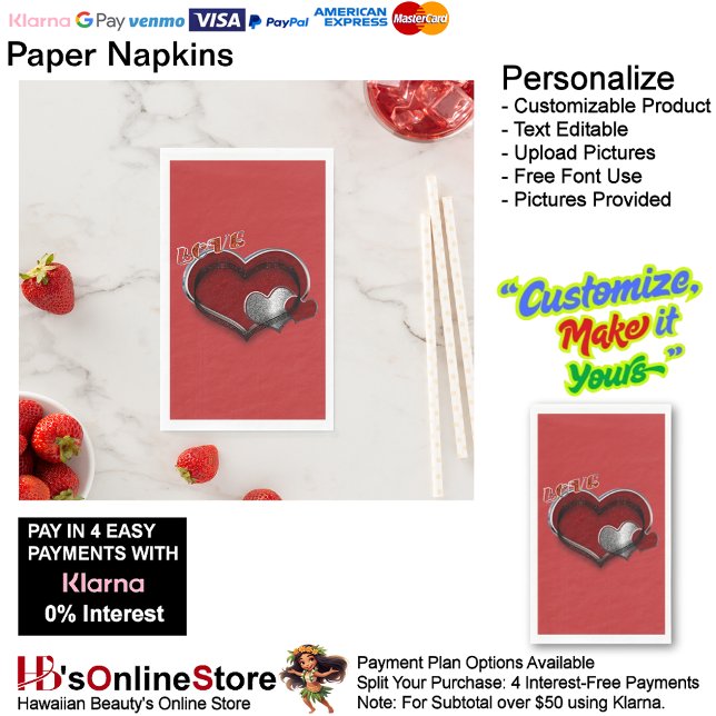 Serviette En Papier Papier rouge magique de coeur serviette de toilett (Love Hearts Red Paper Napkin Guest Towel.)