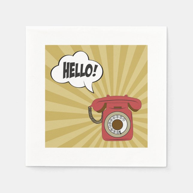 Serviette En Papier Papier rouge rétro (Devant)