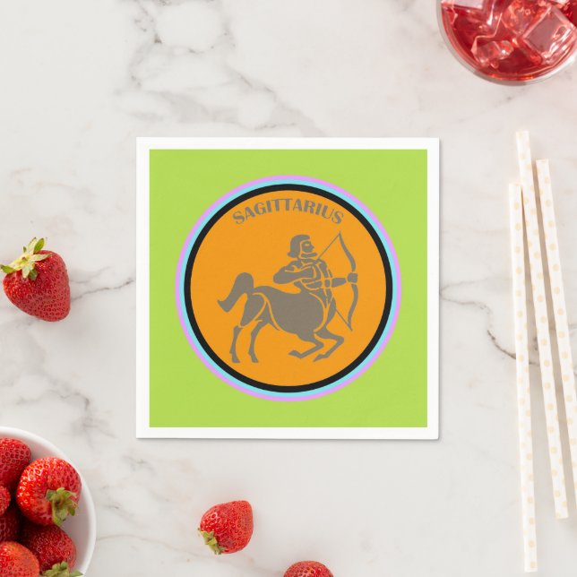 Serviette En Papier Papier Sagittaire Napkin (En situation)
