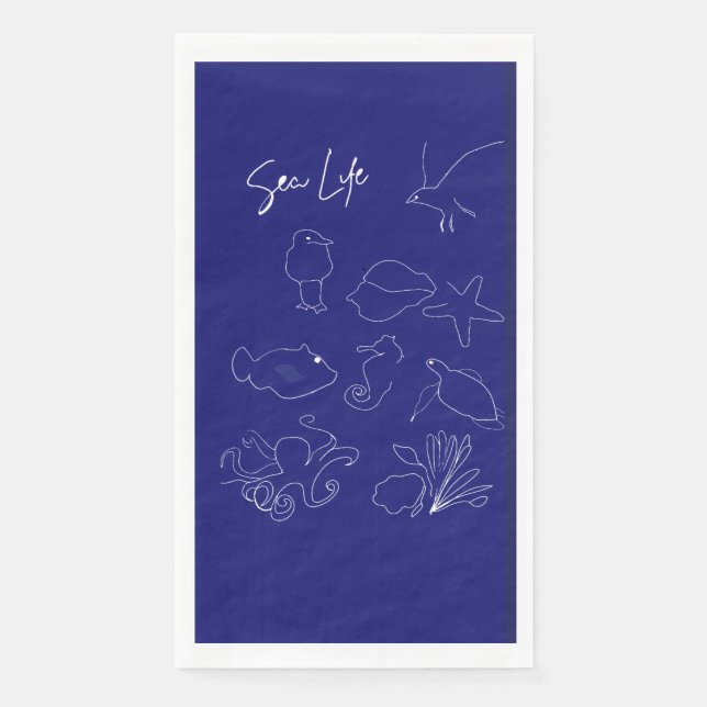 Serviette En Papier Papier Sea life Napkin (Devant)