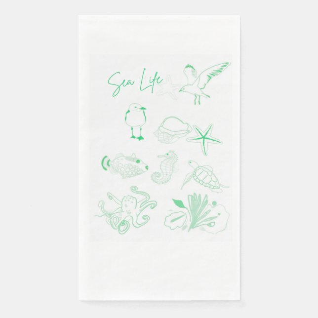 Serviette En Papier Papier Sea life Napkin (Devant)