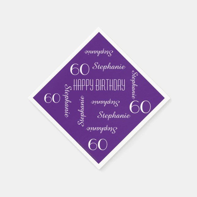 Serviette En Papier Papier serviettes, 60e anniversaire fête de répéti (Coin)