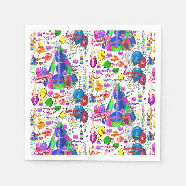 Serviette En Papier Papier serviettes Août, 30 Anniversaire (Devant)