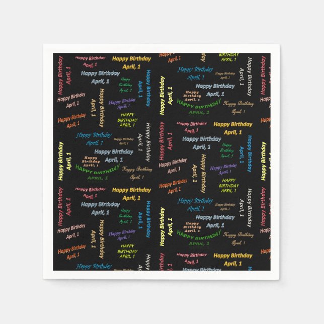 Serviette En Papier Papier serviettes Avril, 1er Anniversaire (Devant)