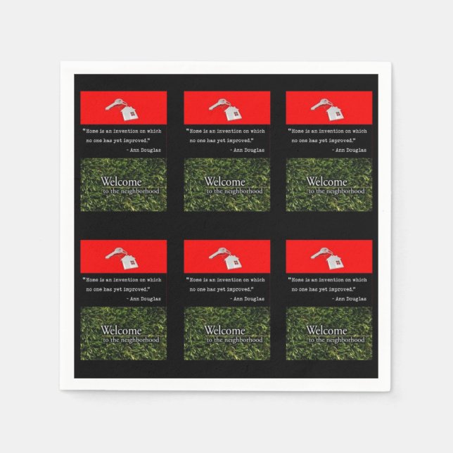 Serviette En Papier Papier serviettes Bienvenue dans le quartier (Devant)