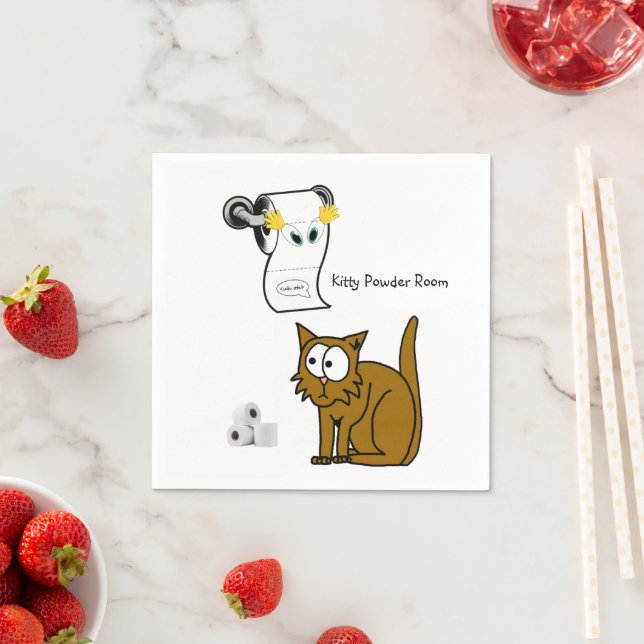 Serviette En Papier Papier Serviettes, Chat Poudre Salle Bain Toilette (En situation)