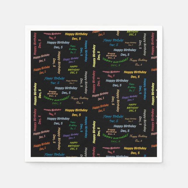 Serviette En Papier Papier serviettes décembre, 5 anniversaire (Devant)