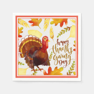 Serviette En Papier Papier Serviettes-Dessert-Bon thanksgiving Turquie