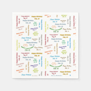 Serviette En Papier Papier serviettes Février, 10 Anniversaire