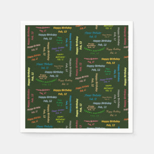 Serviette En Papier Papier serviettes Février, 12 Anniversaire