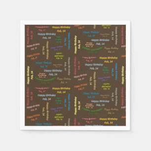 Serviette En Papier Papier serviettes Février, 14 Anniversaire
