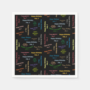 Serviette En Papier Papier serviettes Février, 2 Anniversaire