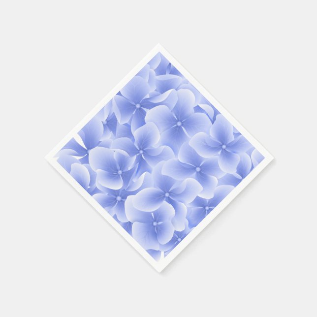 Serviette En Papier Papier serviettes-Hydrangées bleu (Coin)