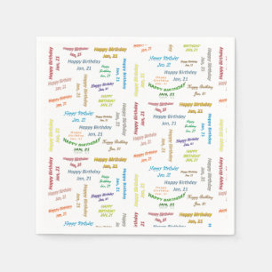 Serviette En Papier Papier serviettes Janvier, 21 Anniversaire