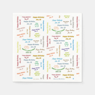 Serviette En Papier Papier serviettes Janvier, 25 Anniversaire