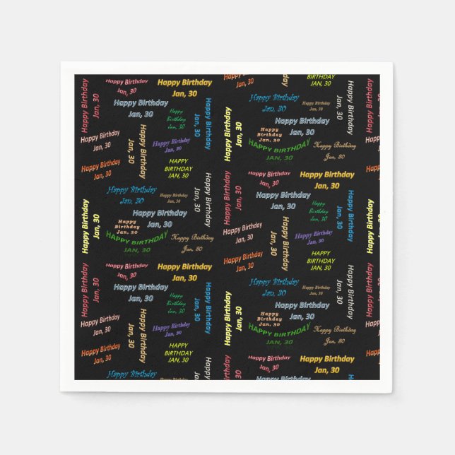 Serviette En Papier Papier serviettes Janvier, 30 Anniversaire (Devant)