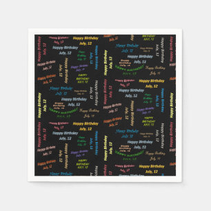 Serviette En Papier Papier serviettes Juillet, 12 Anniversaire