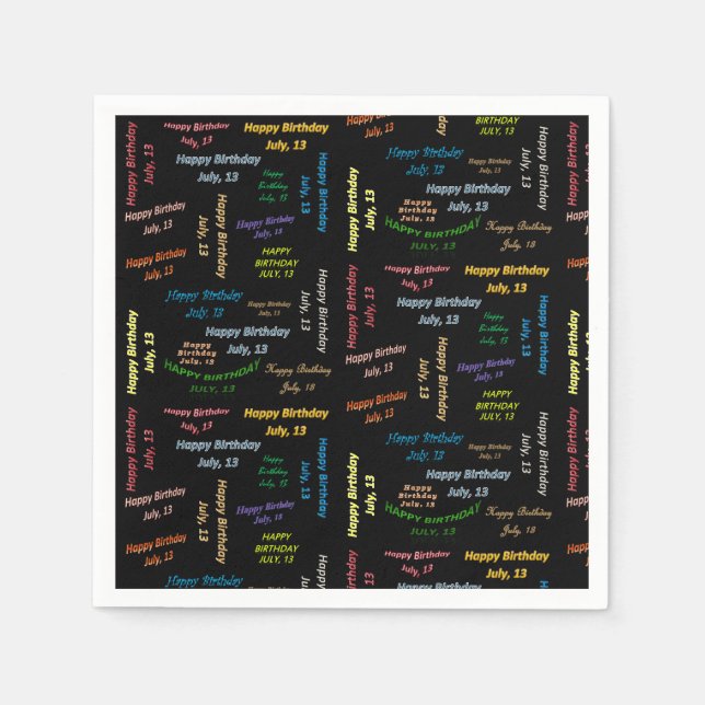 Serviette En Papier Papier serviettes Juillet, 13 Anniversaire (Devant)