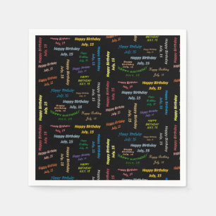 Serviette En Papier Papier serviettes Juillet, 15 Anniversaire