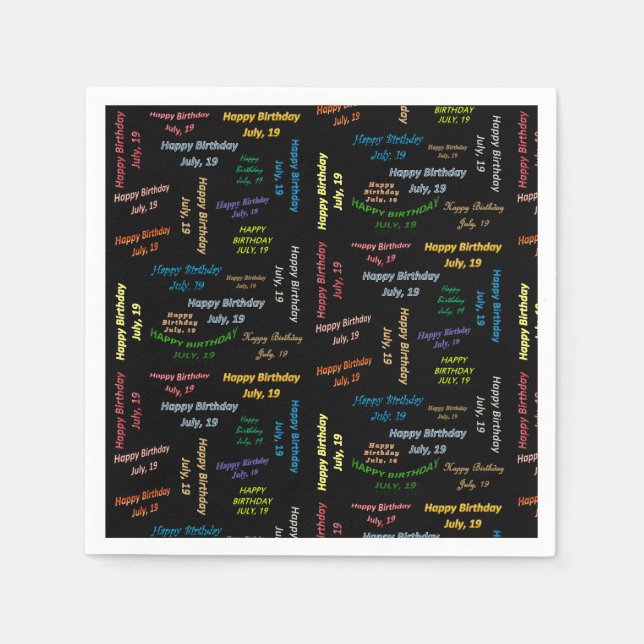 Serviette En Papier Papier serviettes Juillet, 19 Anniversaire (Devant)