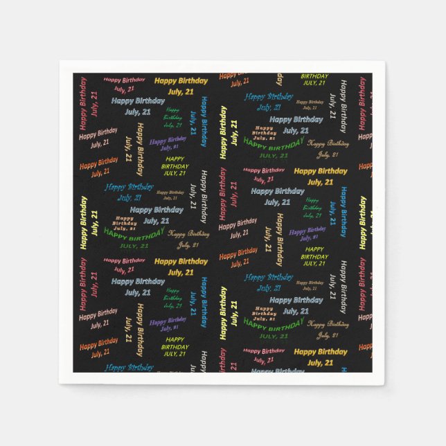 Serviette En Papier Papier serviettes Juillet, 21 Anniversaire (Devant)