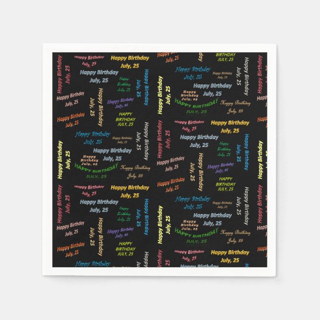 Serviette En Papier Papier serviettes Juillet, 25 Anniversaire (Devant)