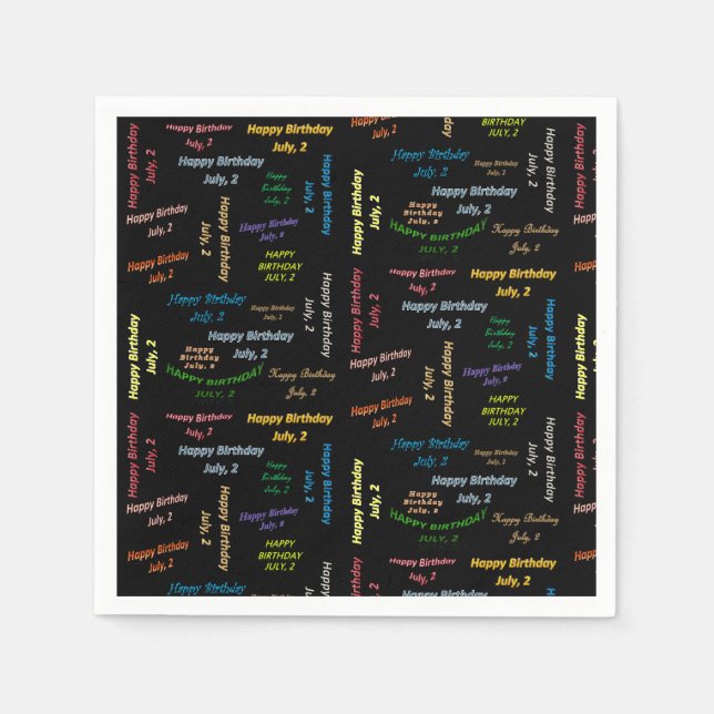 Serviette En Papier Papier serviettes Juillet, 2 Anniversaire (Devant)