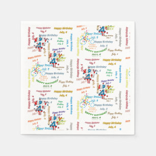Serviette En Papier Papier serviettes Juillet, 4 Anniversaire