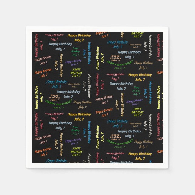 Serviette En Papier Papier serviettes Juillet, 7 Anniversaire (Devant)