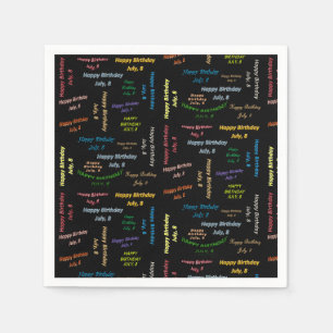 Serviette En Papier Papier serviettes Juillet, 8 Anniversaire