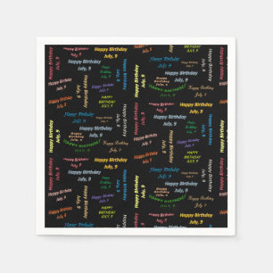 Serviette En Papier Papier serviettes Juillet, 9 Anniversaire