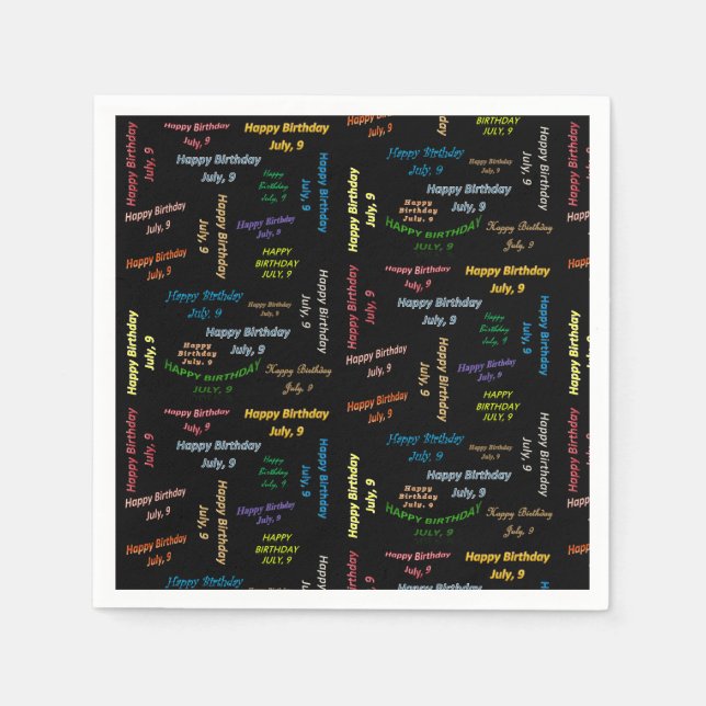 Serviette En Papier Papier serviettes Juillet, 9 Anniversaire (Devant)