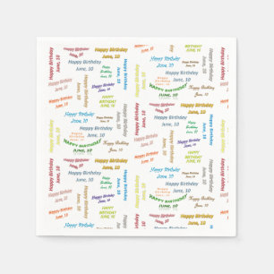 Serviette En Papier Papier serviettes Juin, 10 Anniversaire