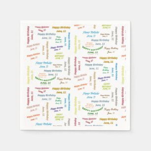 Serviette En Papier Papier serviettes Juin, 11 Anniversaire