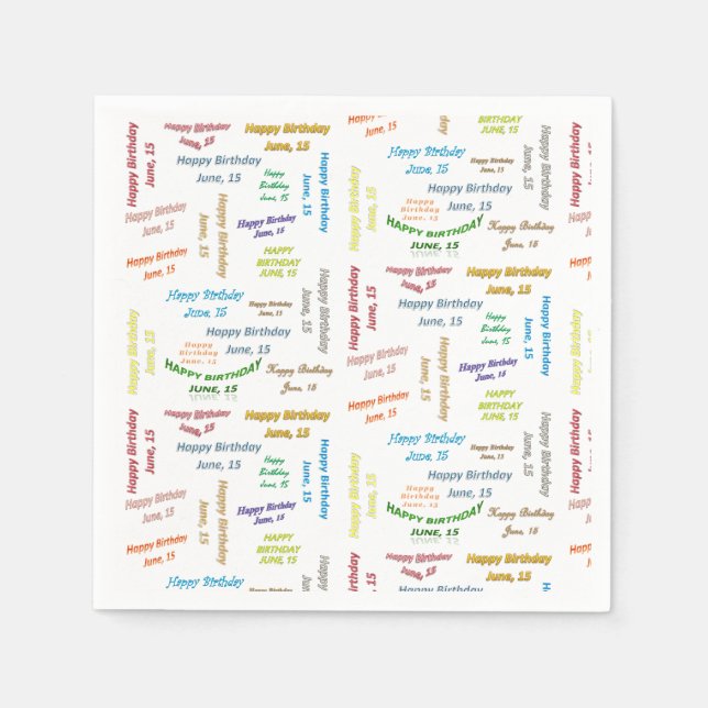 Serviette En Papier Papier serviettes Juin, 15 Anniversaire (Devant)