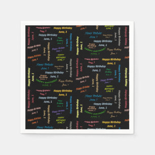 Serviette En Papier Papier serviettes Juin, 1er Anniversaire