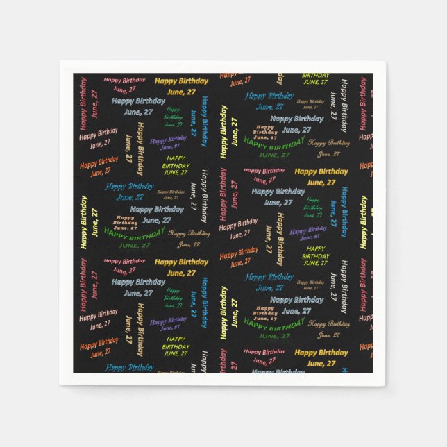 Serviette En Papier Papier serviettes Juin, 27 Anniversaire (Devant)