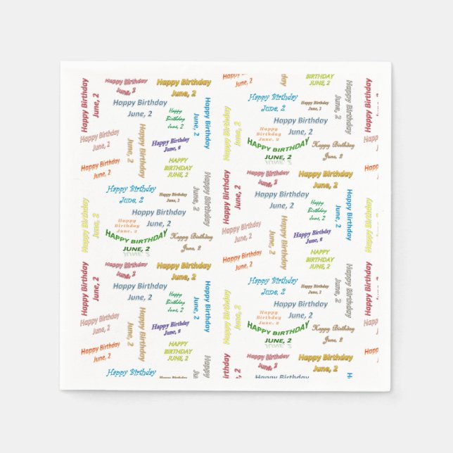 Serviette En Papier Papier serviettes Juin, 2 Anniversaire (Devant)