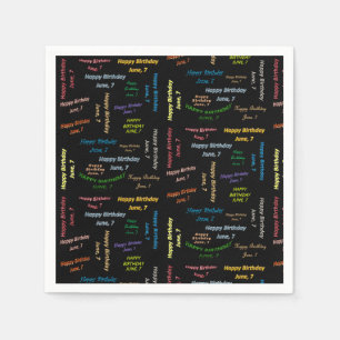 Serviette En Papier Papier serviettes Juin, 7 Anniversaire