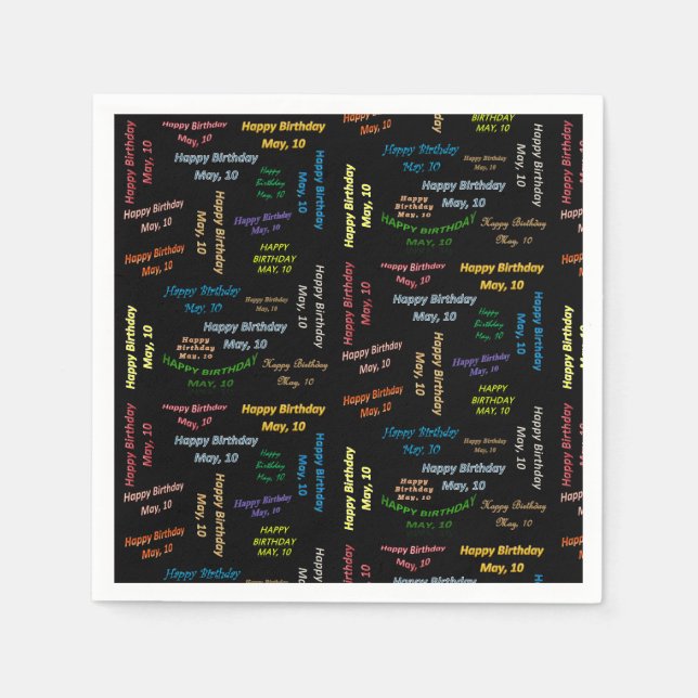 Serviette En Papier Papier serviettes mai, 10 Anniversaire (Devant)