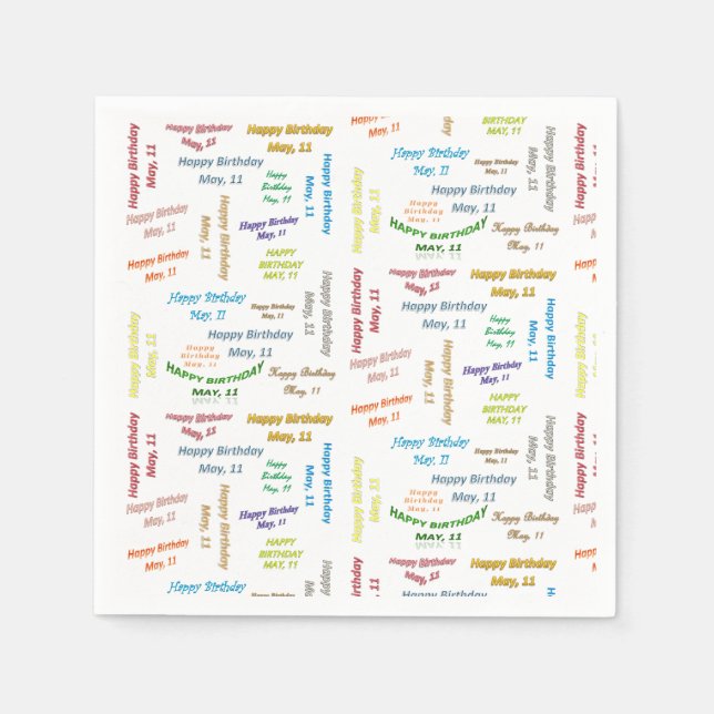 Serviette En Papier Papier serviettes mai, 11 Anniversaire (Devant)